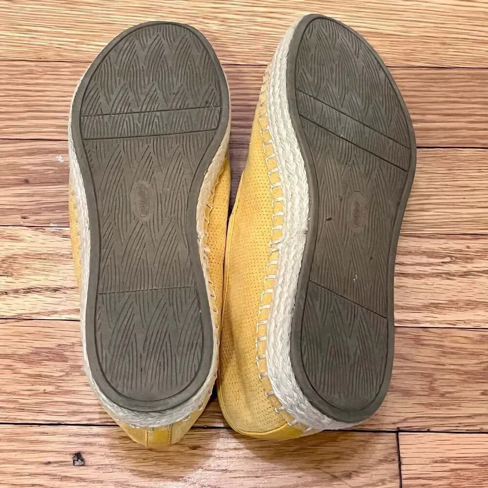 Dr. Scholl's Far Out Yellow Perforated Espadrille Slip-On Shoes Size 6.5M